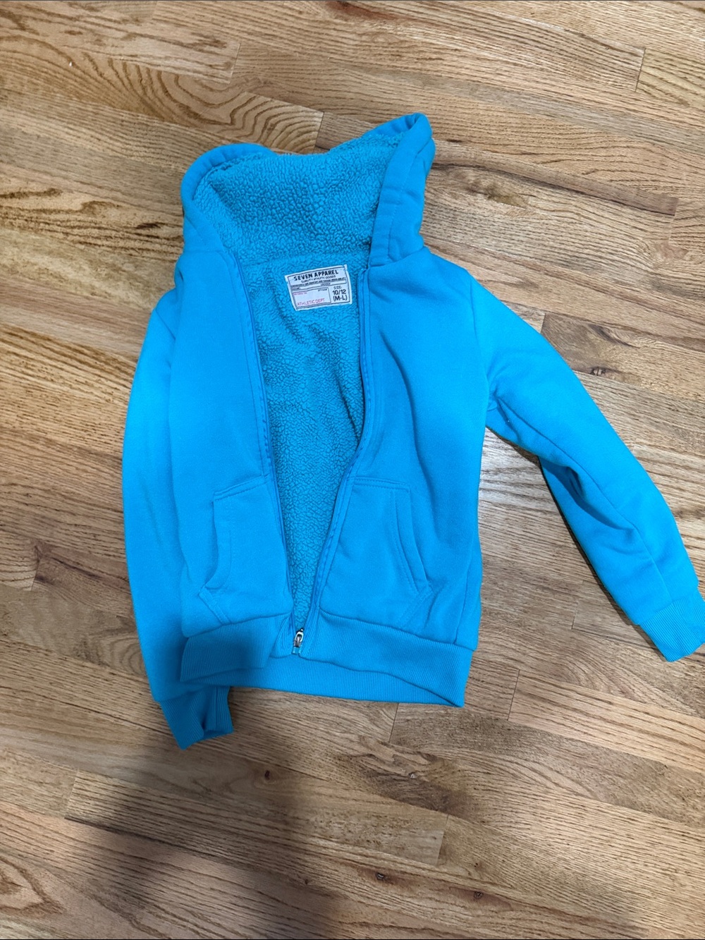 Kids Cozy Hooded Jacket - Bright Turquoise